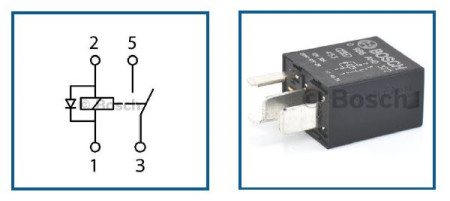 BOSCH RELE MIKRO 12V 10A DIODI 4-NAP. &quot;NORMAL OPEN&quot; 0986AH0322