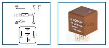 BOSCH RELE MINI 12V 30A DIODI 5-NAP. &quot;NORMAL OPEN&quot; 0986AH0602