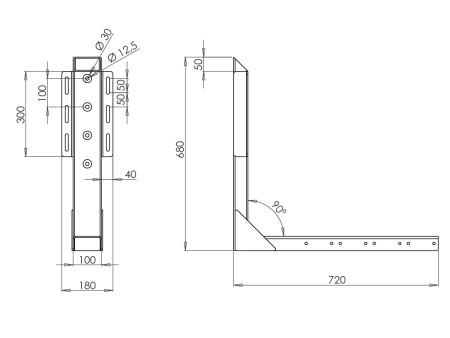 L-KANNAKE PERÄVAUNUUN 720X680 MM 17046-5