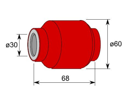 REAKTIOT. KUMI BPW, Ø 30 / 60 X 68 MM PUR, (POLY 2014600PU