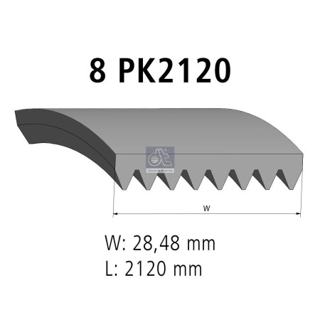 MULTIRIBBED BELT 8 PK 2120 MM 1.21184