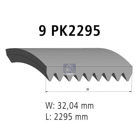 MULTIRIBBED BELT 9 PK 2295 MM 4.80390