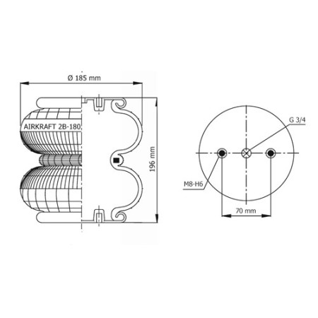 AIRKRAFT NOSTOPALJE 8X2 M8-3/4 68-113053